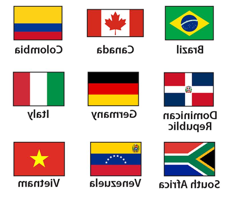 Flags of various countries